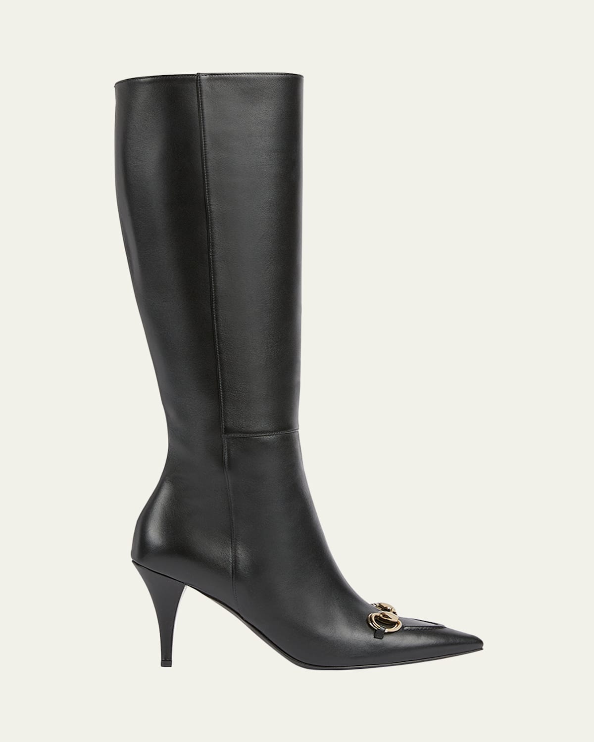 Gucci Erin Nappa Leather Horsebit Knee-High Boots