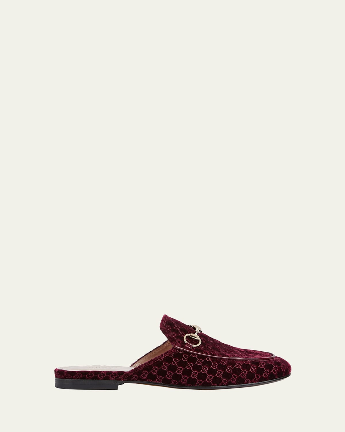 Gucci Nady Mini Gg Velvet Princetown Mules In Brown