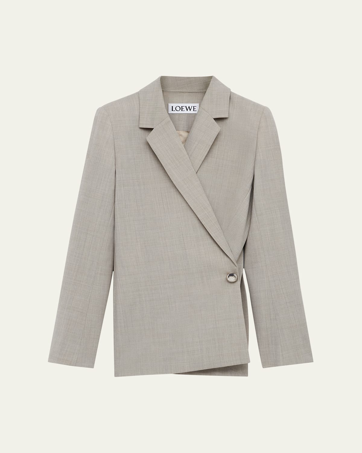 Loewe Pebble Button Single-breasted Wrap Blazer In Gray