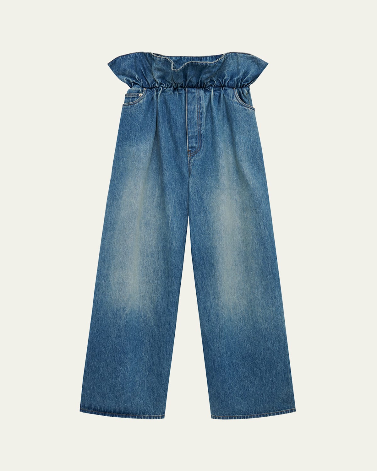 Loewe Paper Bag Flamenco Jeans In Blue