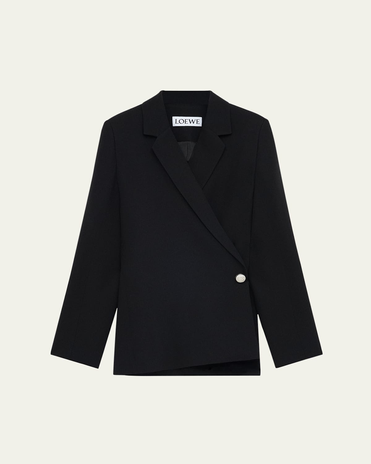 Loewe Black Jacket With Anagram Pebble Button Women In Black