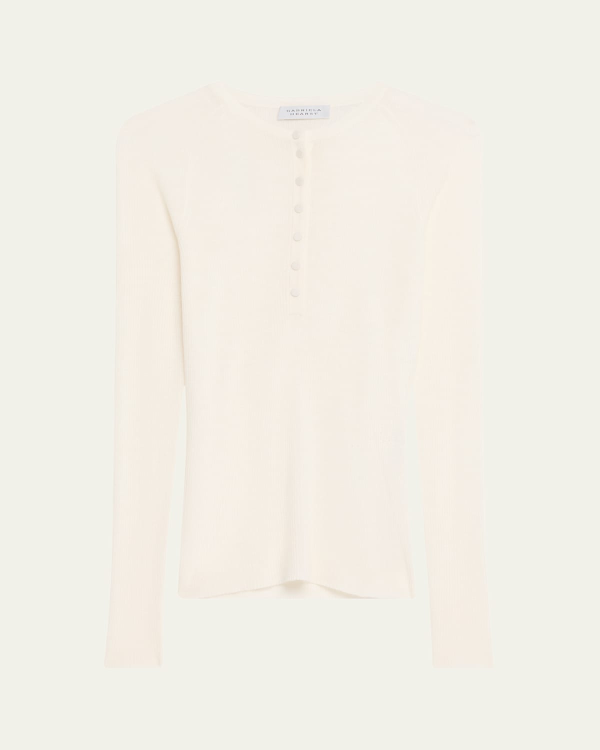 Gabriela Hearst Anges Cashmere Rib Henley Sweater