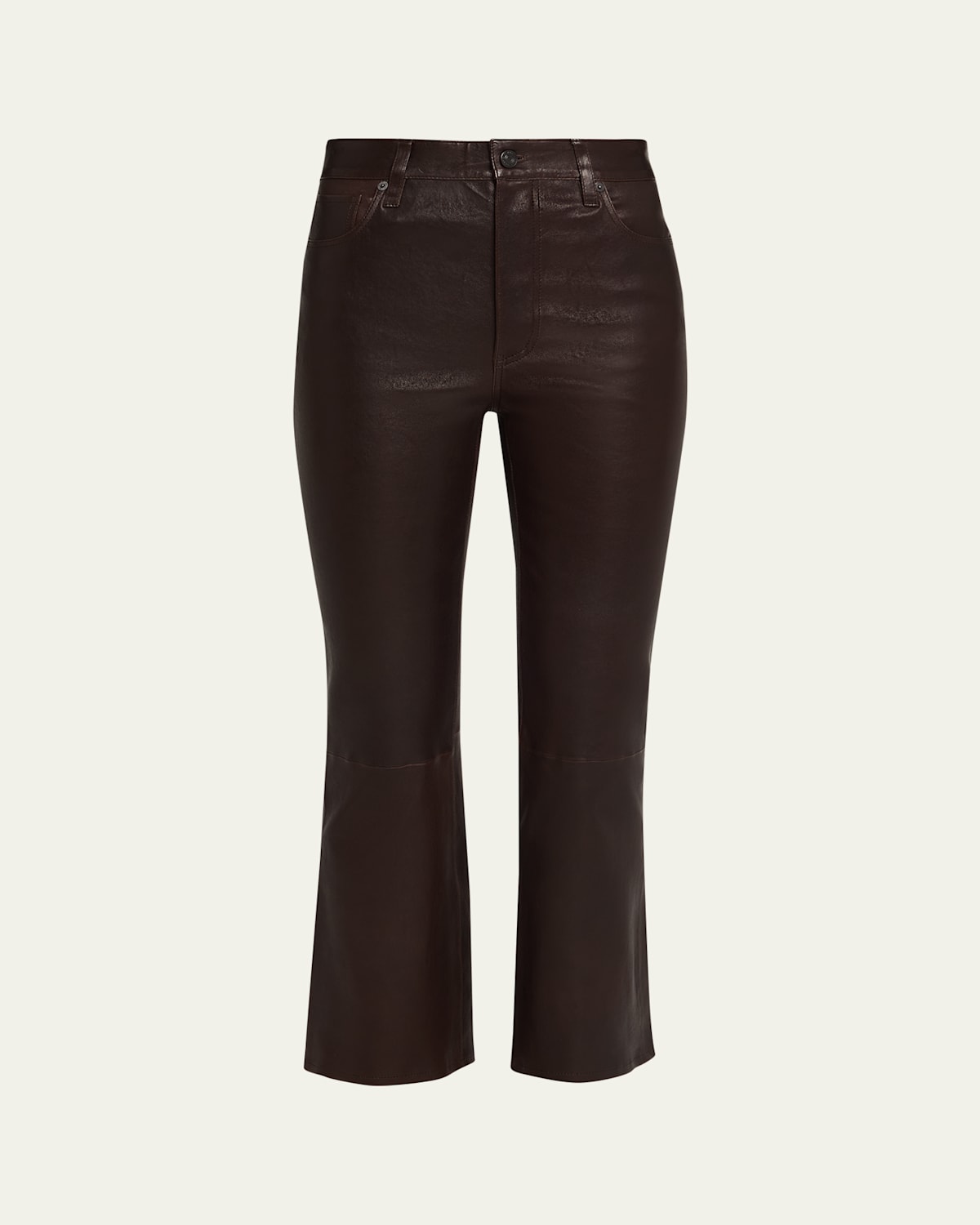 Frame The Leather Reboot Crop Jeans In Brown