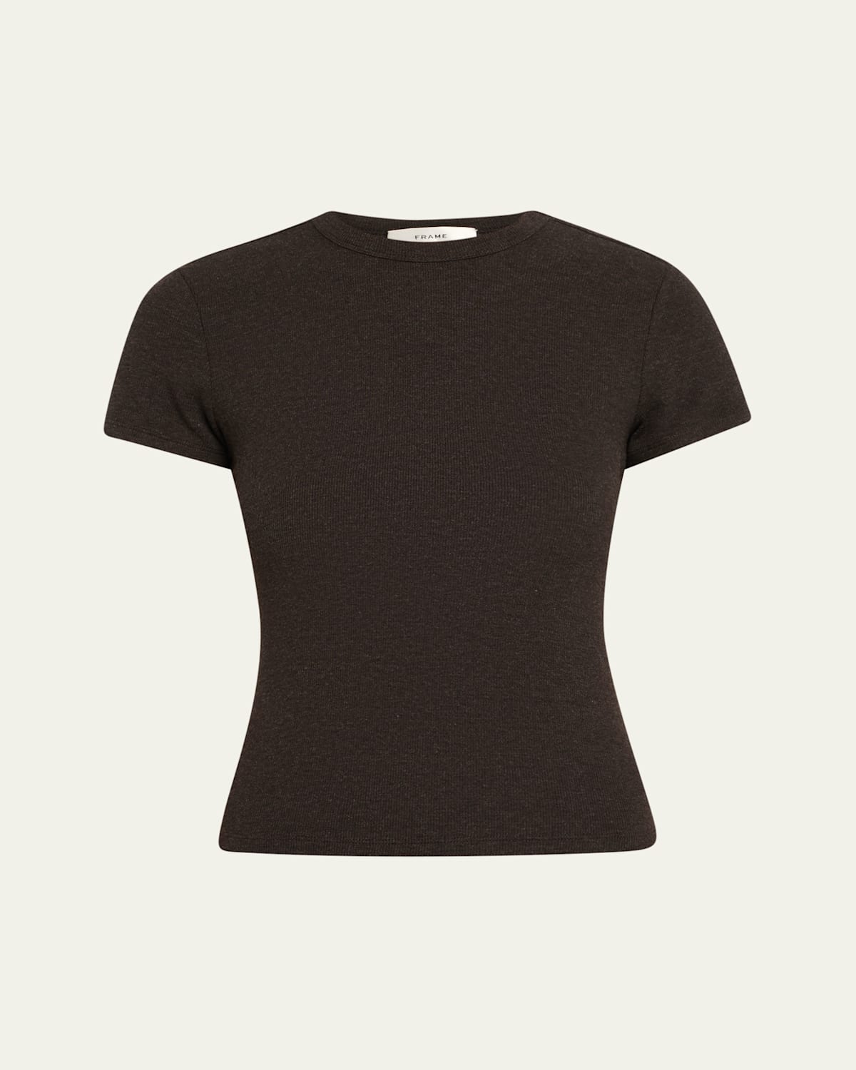 Frame The Rib Baby Tee In Gray