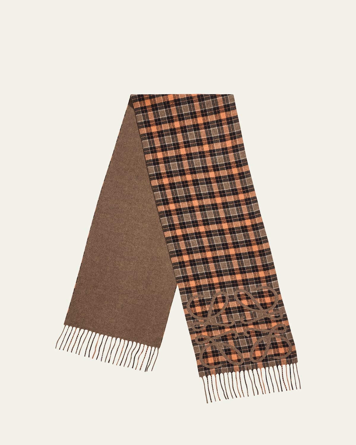 Loewe Check Anagram Silk-cashmere Scarf