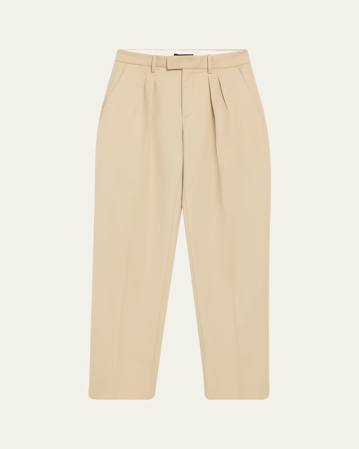 Nili Lotan Alphonse Pleated Straight-leg Tailoring Pants In Brown