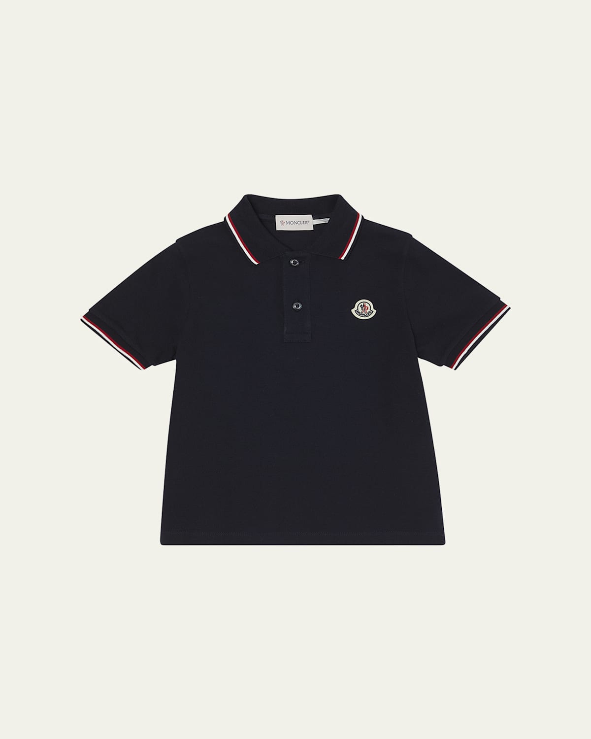 Moncler Kids' Boy's Logo-applique Short-sleeve Polo Shirt In Blue