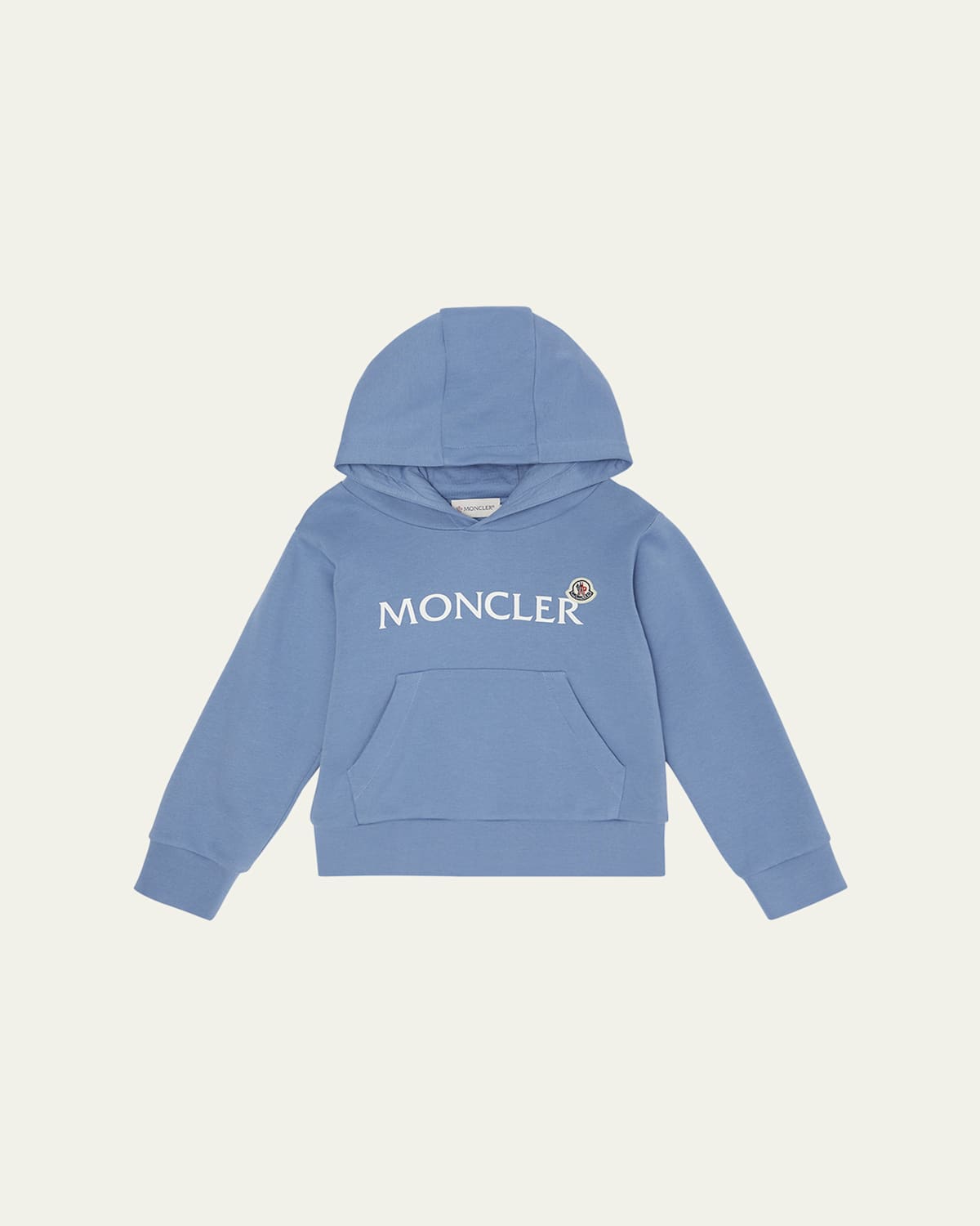 Moncler Kids' Boy's Embroidered Logo Patch Hoodie In Blue