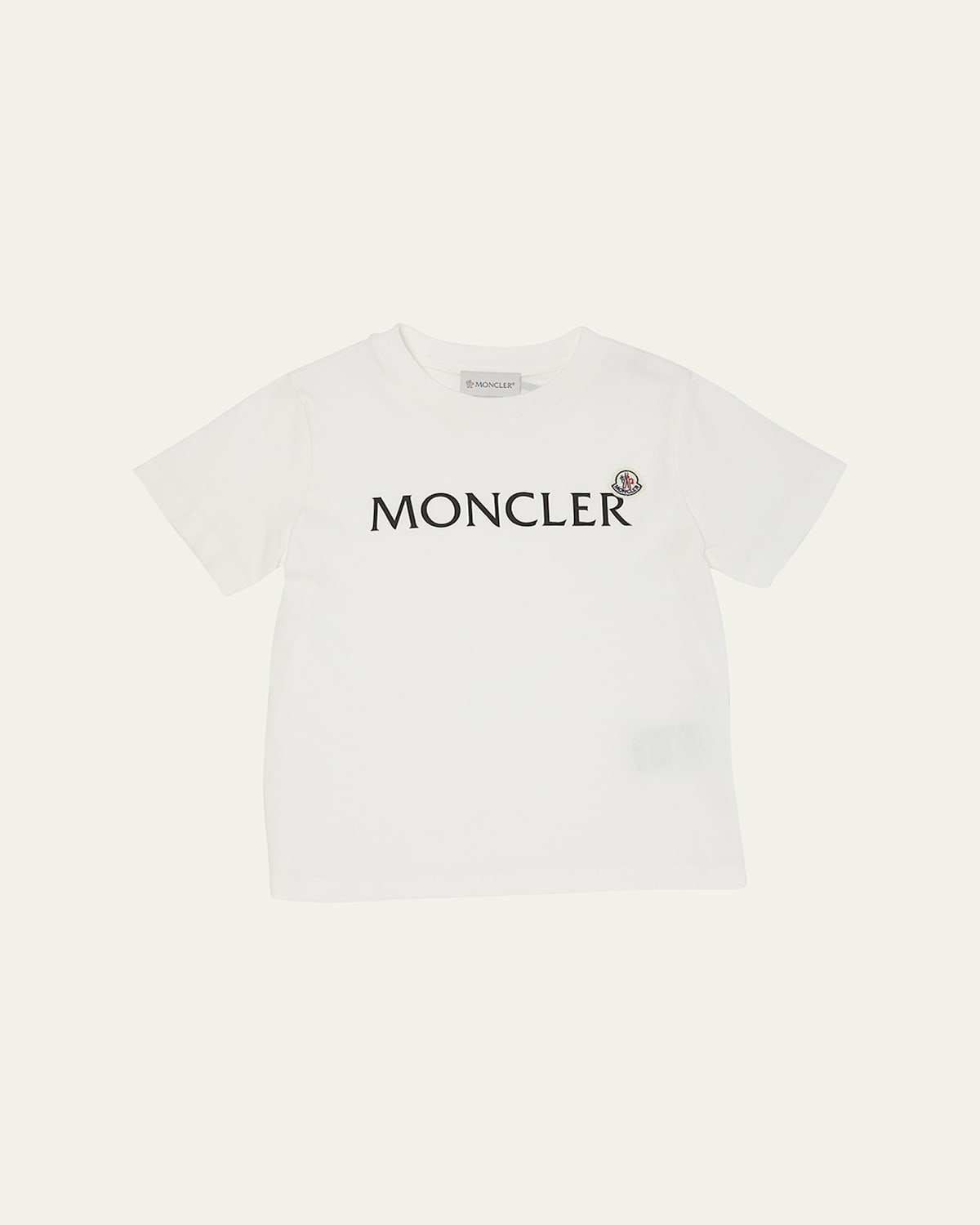 Moncler Kids' Boy's Logo Patch Short-sleeve T-shirt In White