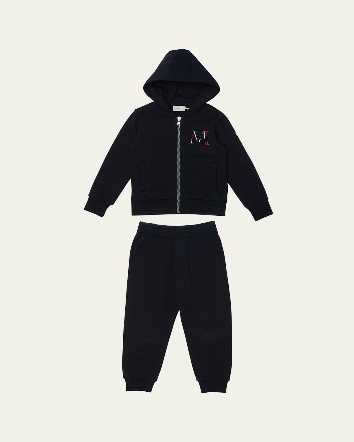 Moncler Boy's Embroidered M Hoodie & Joggers In Black