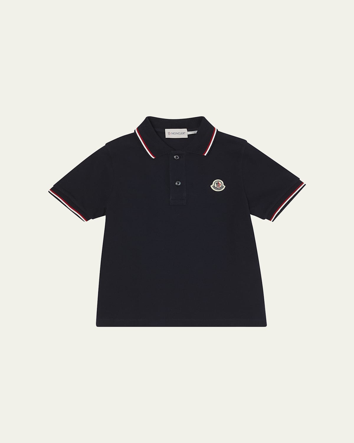Moncler Kids' Boy's Logo Appliqué Short-sleeve Polo Shirt In Blue