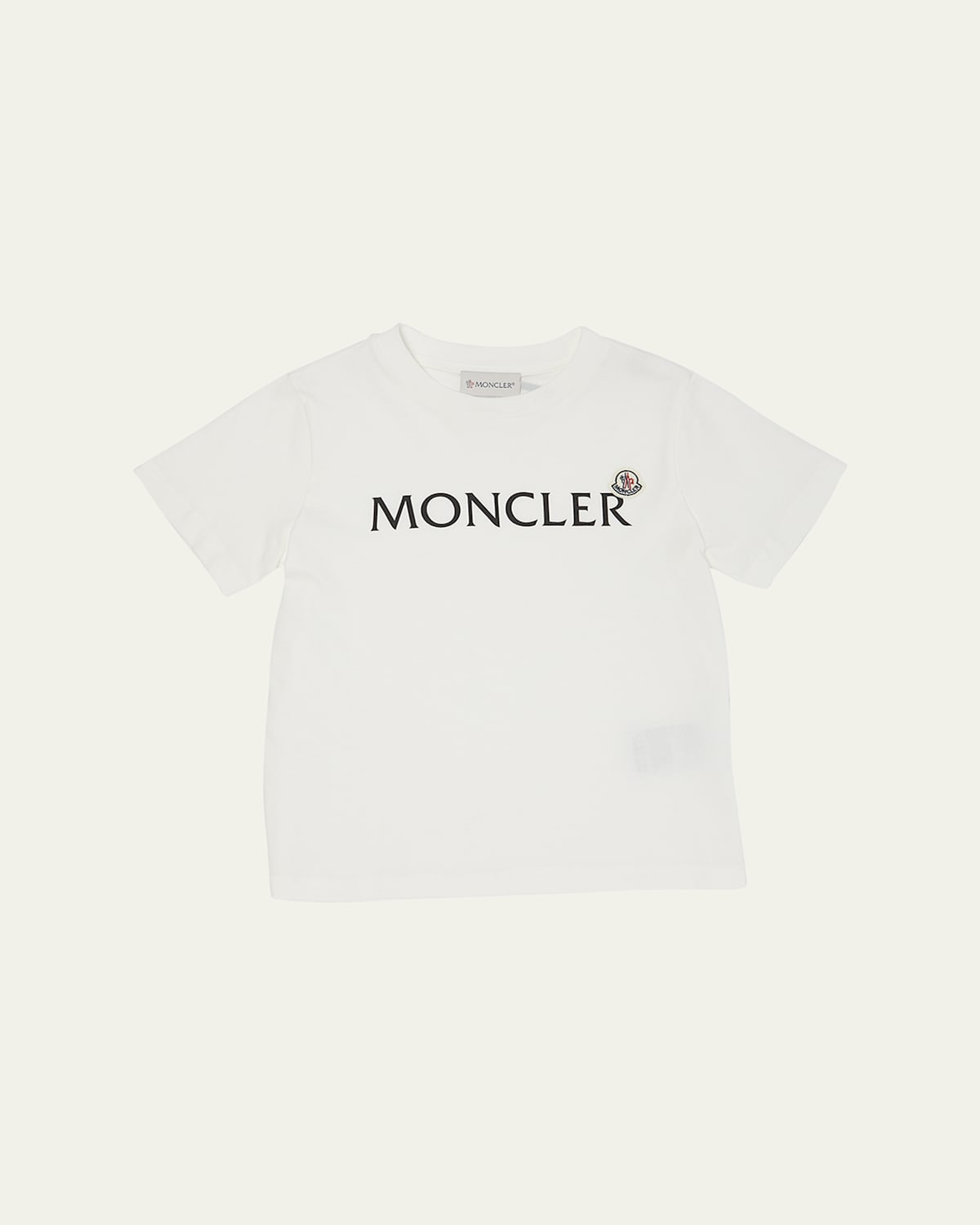 Moncler Kids' Boy's Logo-print Short-sleeve Shirt In White