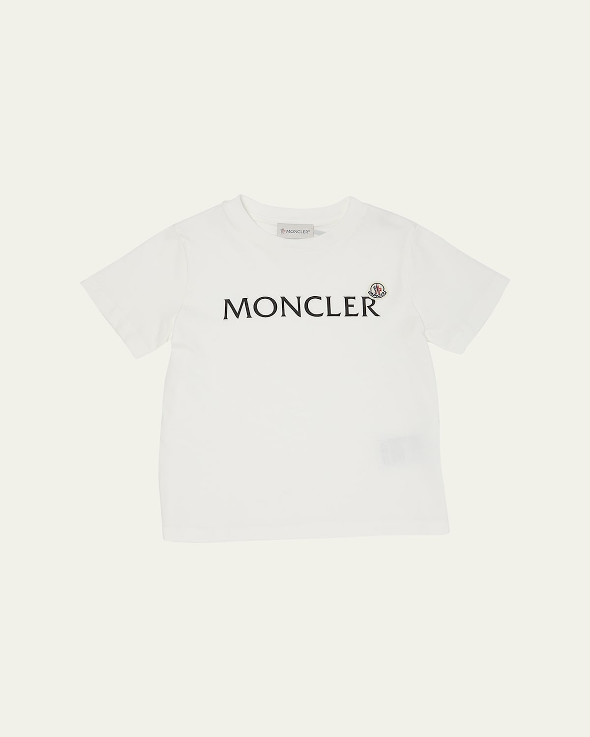 Moncler Kids' Boy's Logo-print Short-sleeve Shirt In White