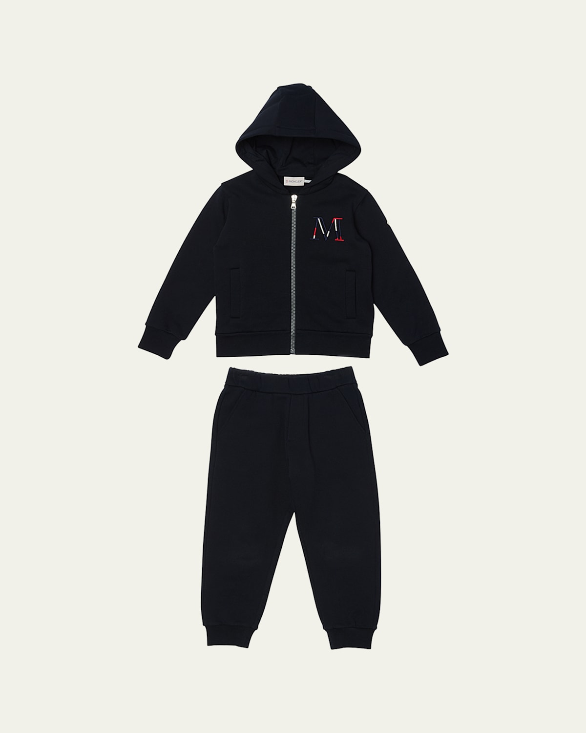 Moncler Kids' Boy's Embroidered M Hoodie & Joggers In Blue