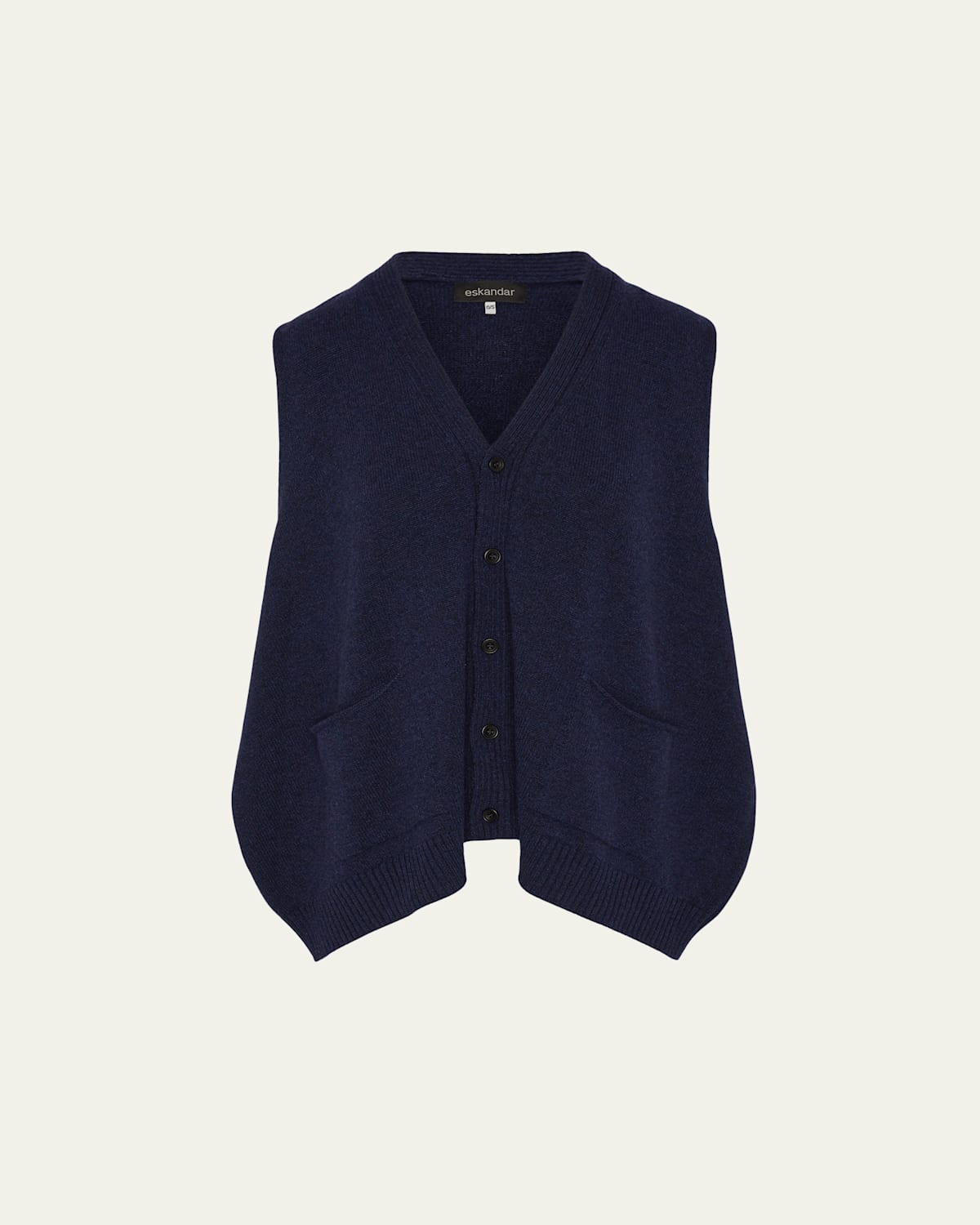 Scoop Armhole Cashmere Waistcoat (Mid Plus Length)