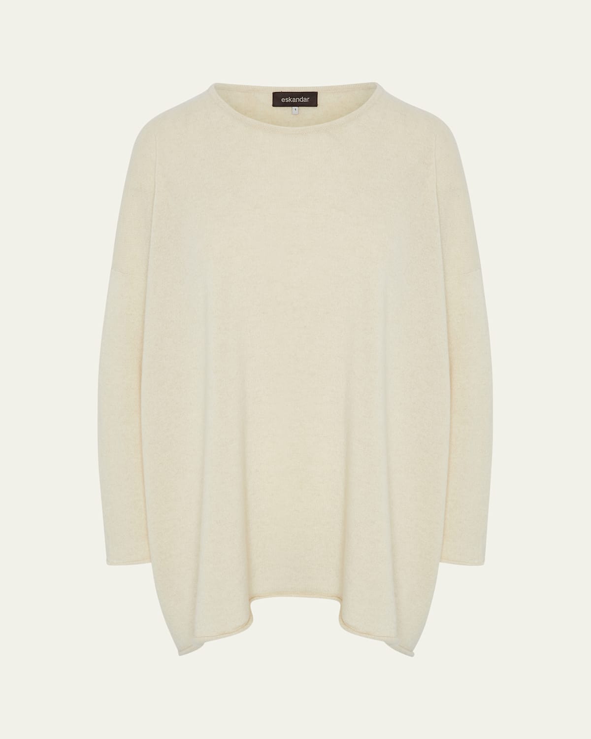 A-Line Bateau-Neck Cashmere Sweater (Long Length)