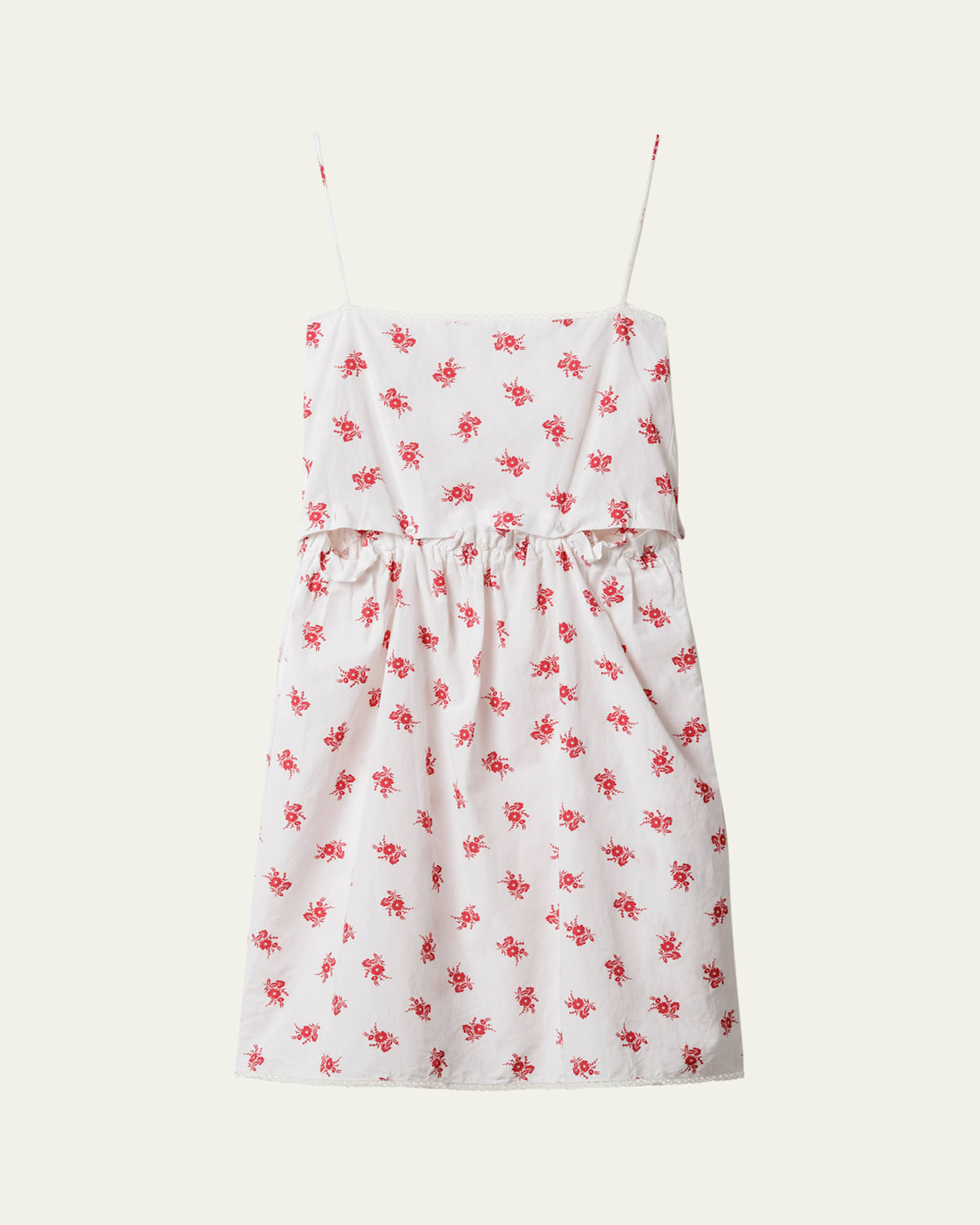 Miu Miu Floral Poplin Tank Top Knee-length Dress