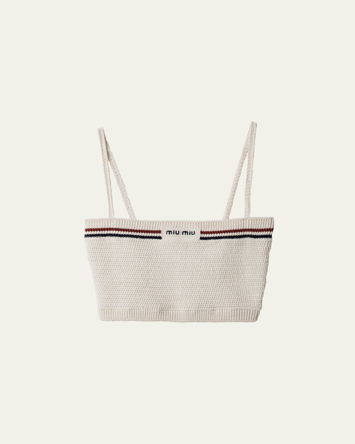 Miu Miu Cotton Crochet Cropped Tank Top