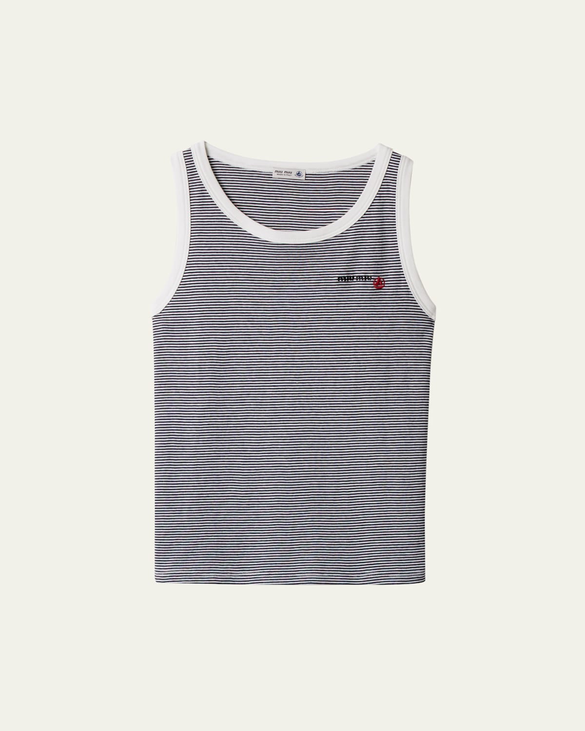 Miu Miu Striped Jersey Tank Top