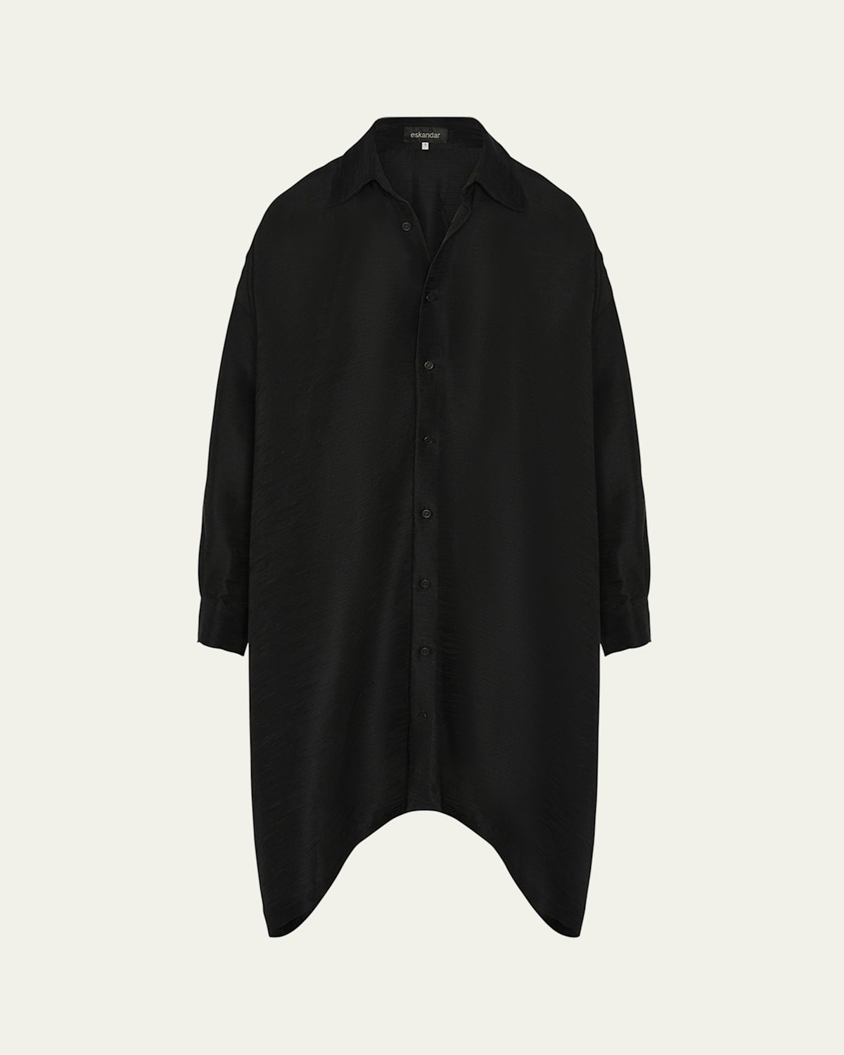 Eskandar Wide A-line Shirt With Collar (very Long Length)