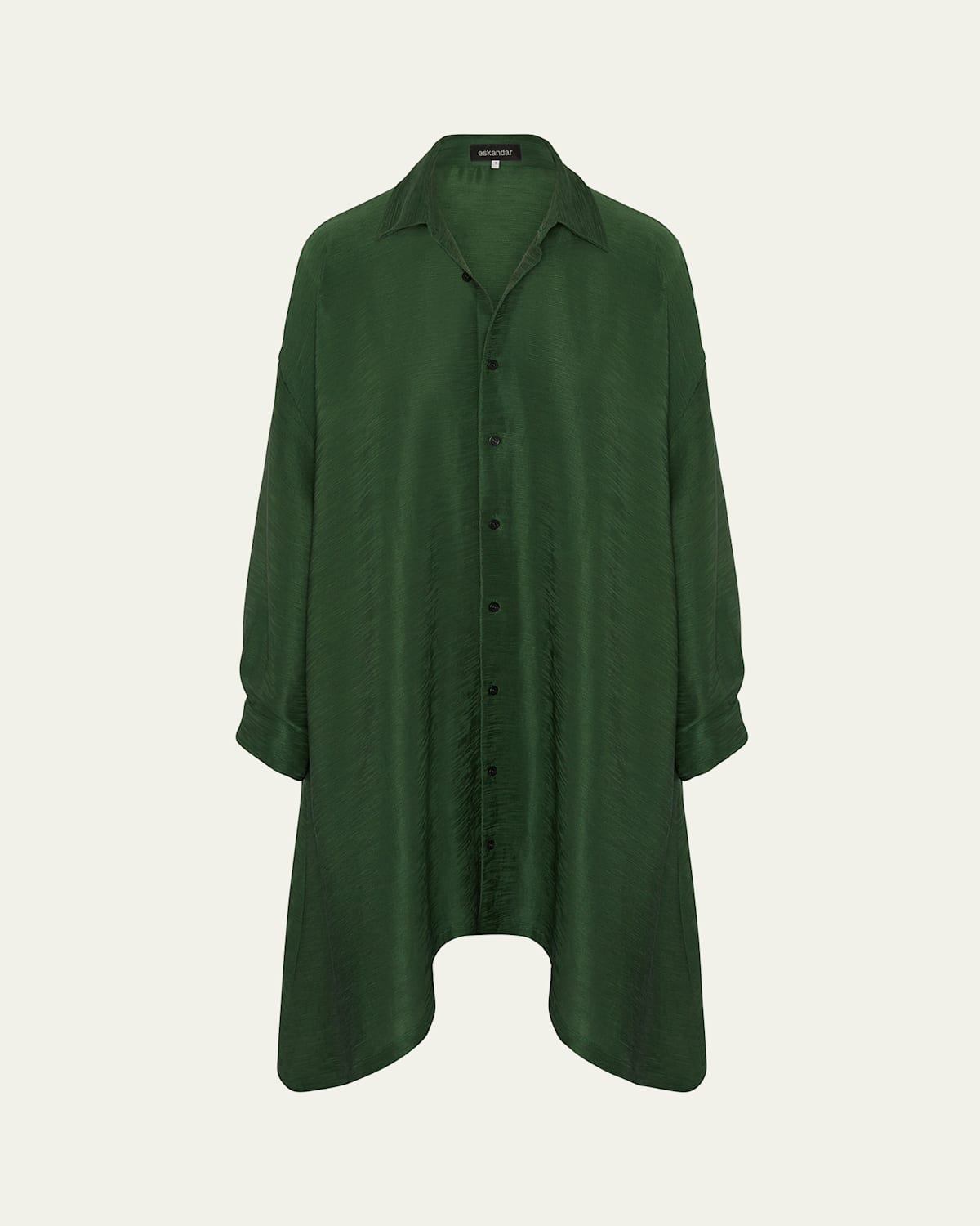 Eskandar Wide A-line Shirt With Collar (very Long Length)