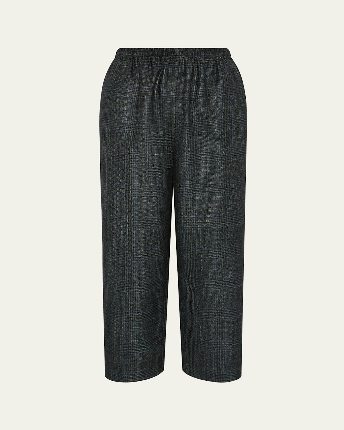 Eskandar Japanese Wool Plaid Trousers In Gray