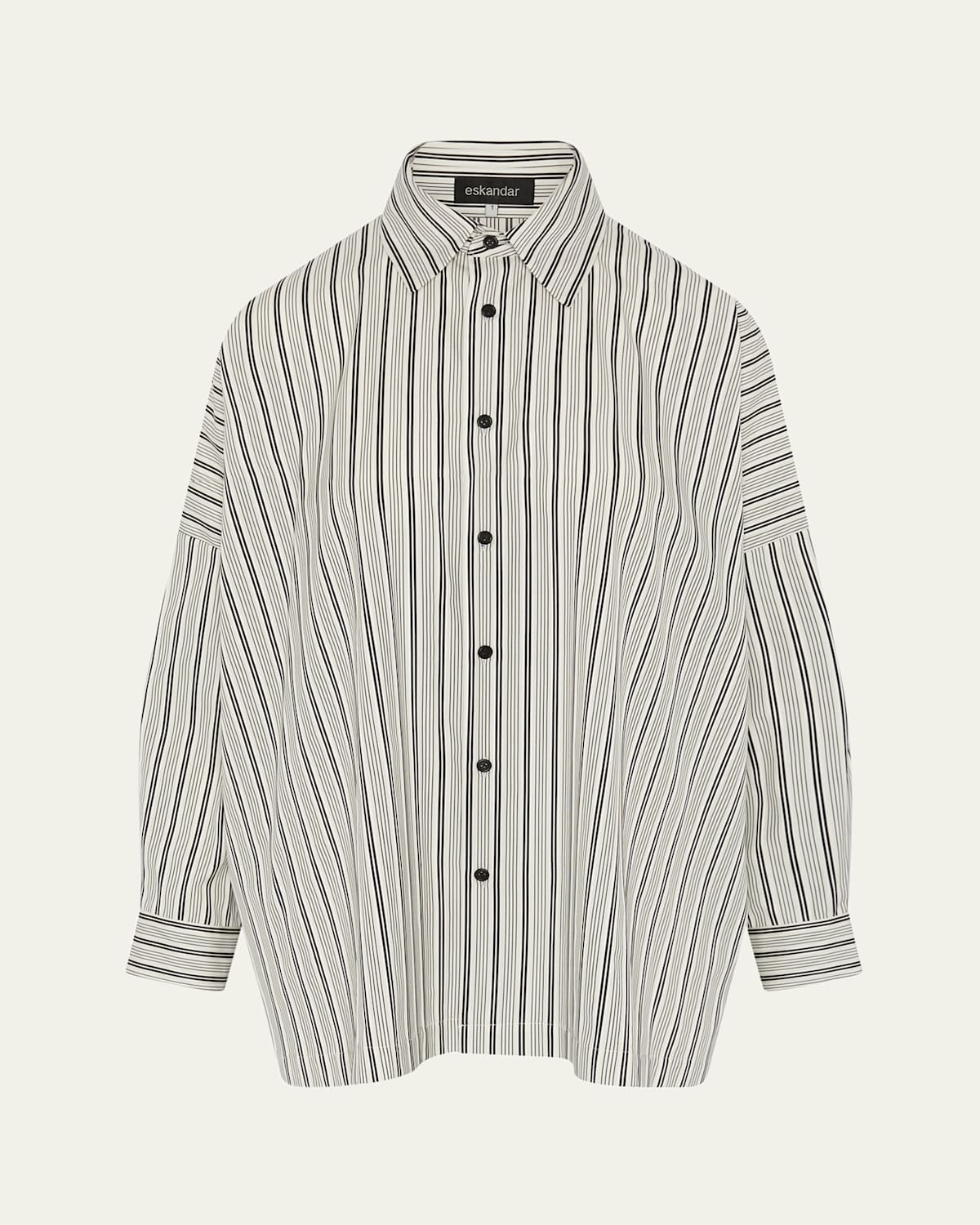 Wide Longer-Back Shirt With Collar (Long Length)