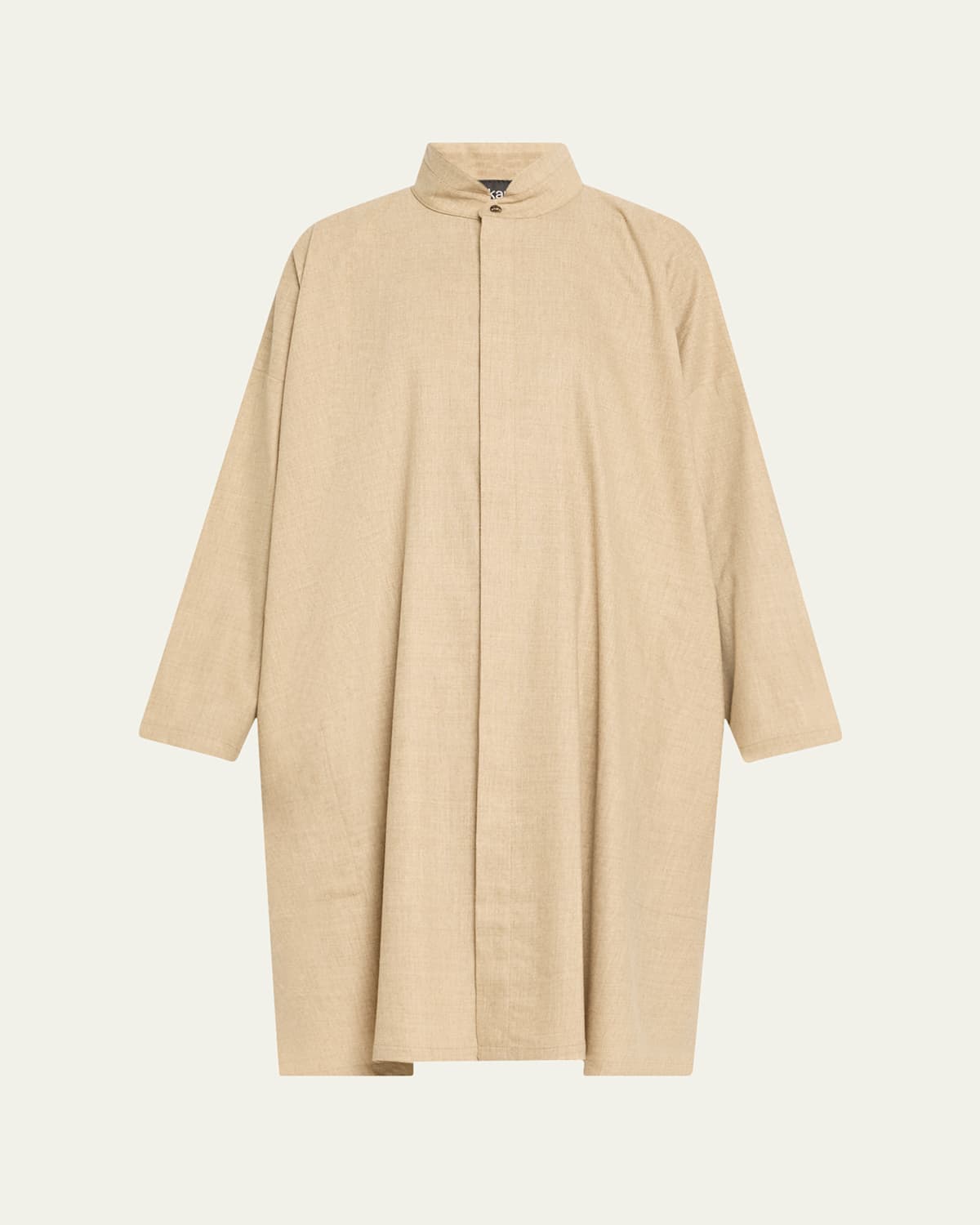 Eskandar Wide Aline Shirt With Double Stand Collar Very Long