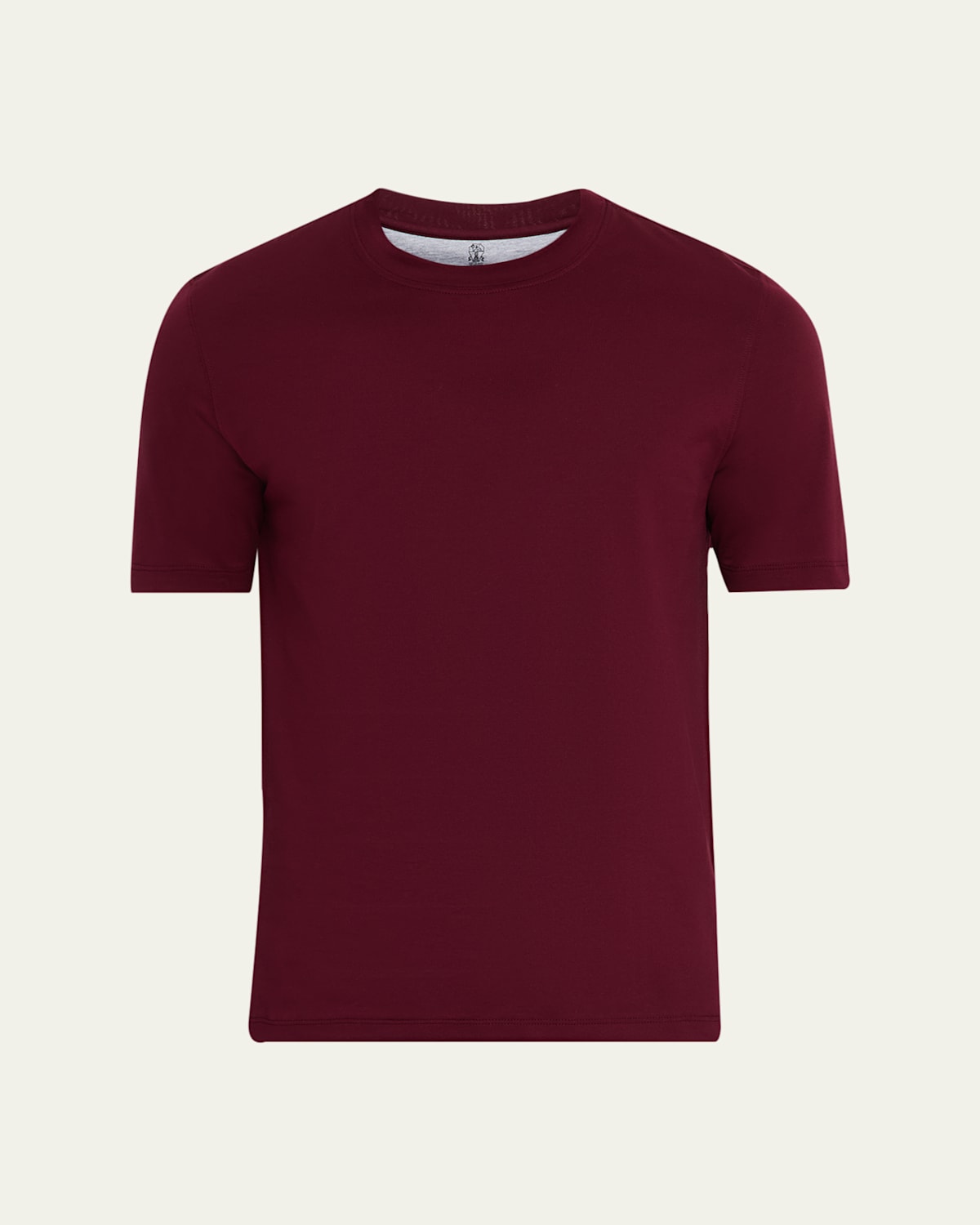 Brunello Cucinelli Men's Cotton Jersey Crewneck T-shirt In Burgundy