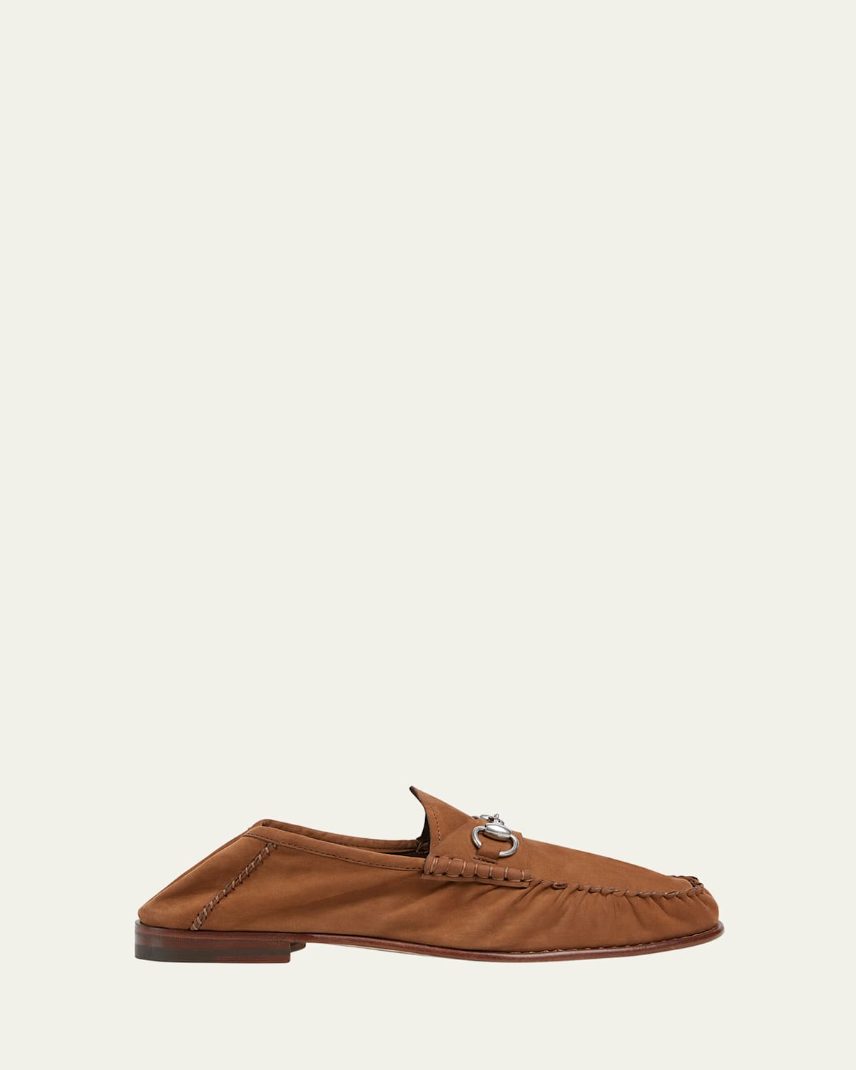 Gucci Men's Horsebit 1953 Suede Loafers In Brown