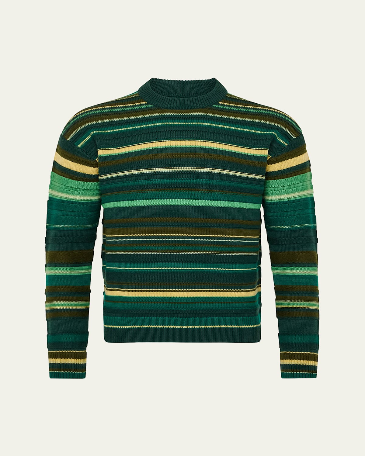 Men's Wool Multi-Stripe Crewneck Sweater
