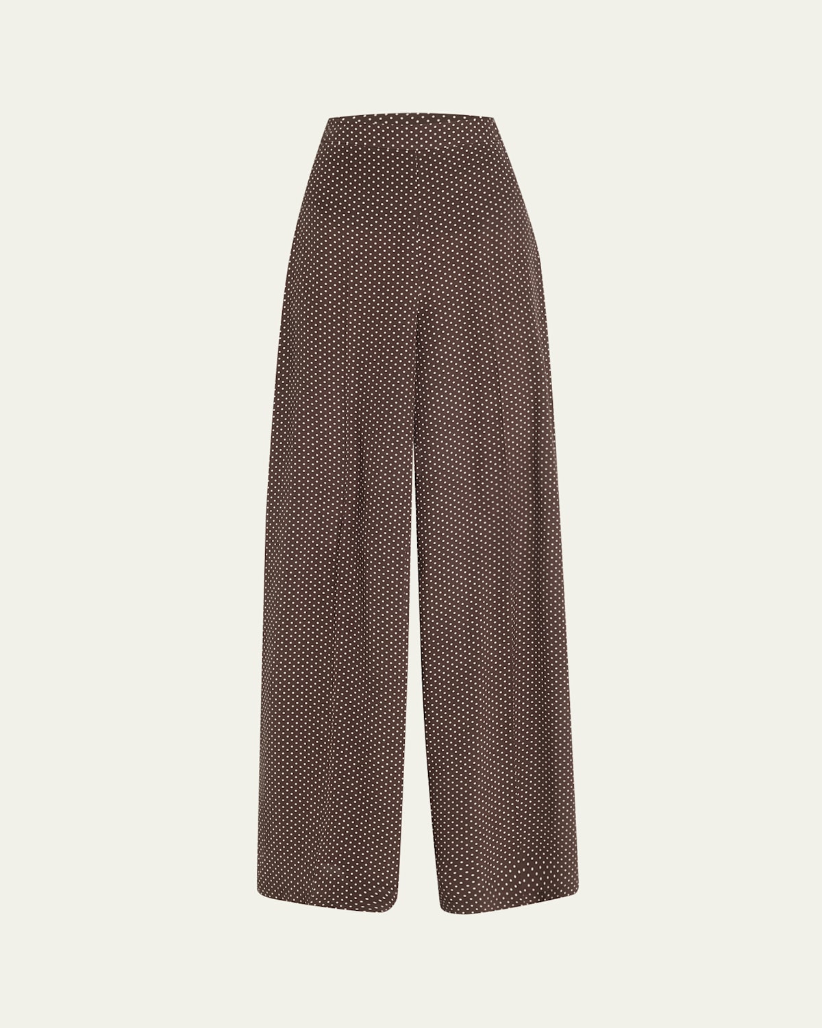 Polka-Dot Silk Flowy Wide-Leg Pants