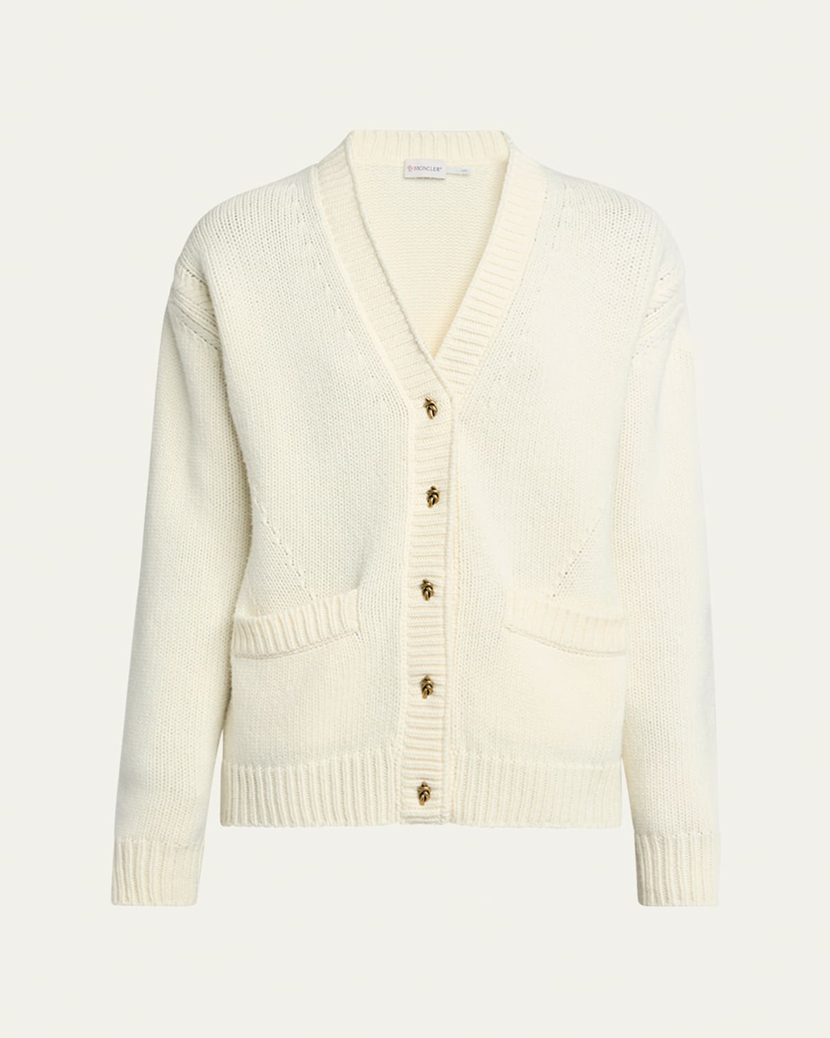 Moncler Wool-cashmere Cardigan In White