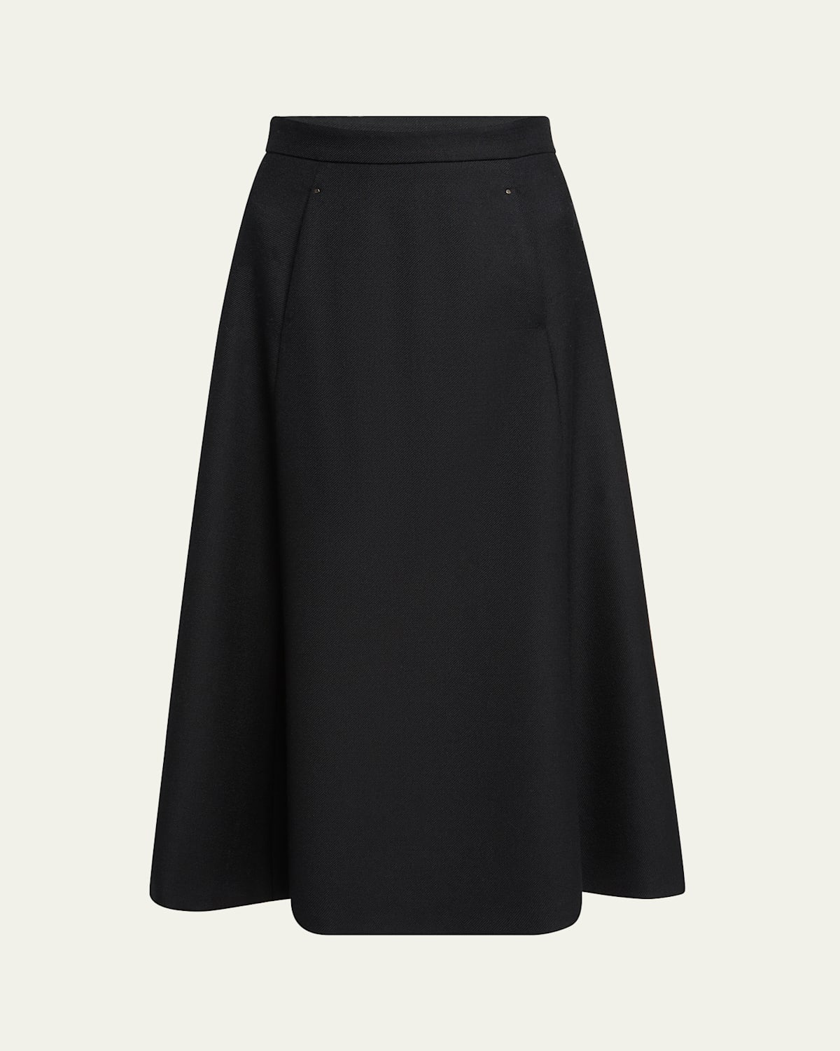 Moncler Virgin Wool A-line Midi Skirt In Blue