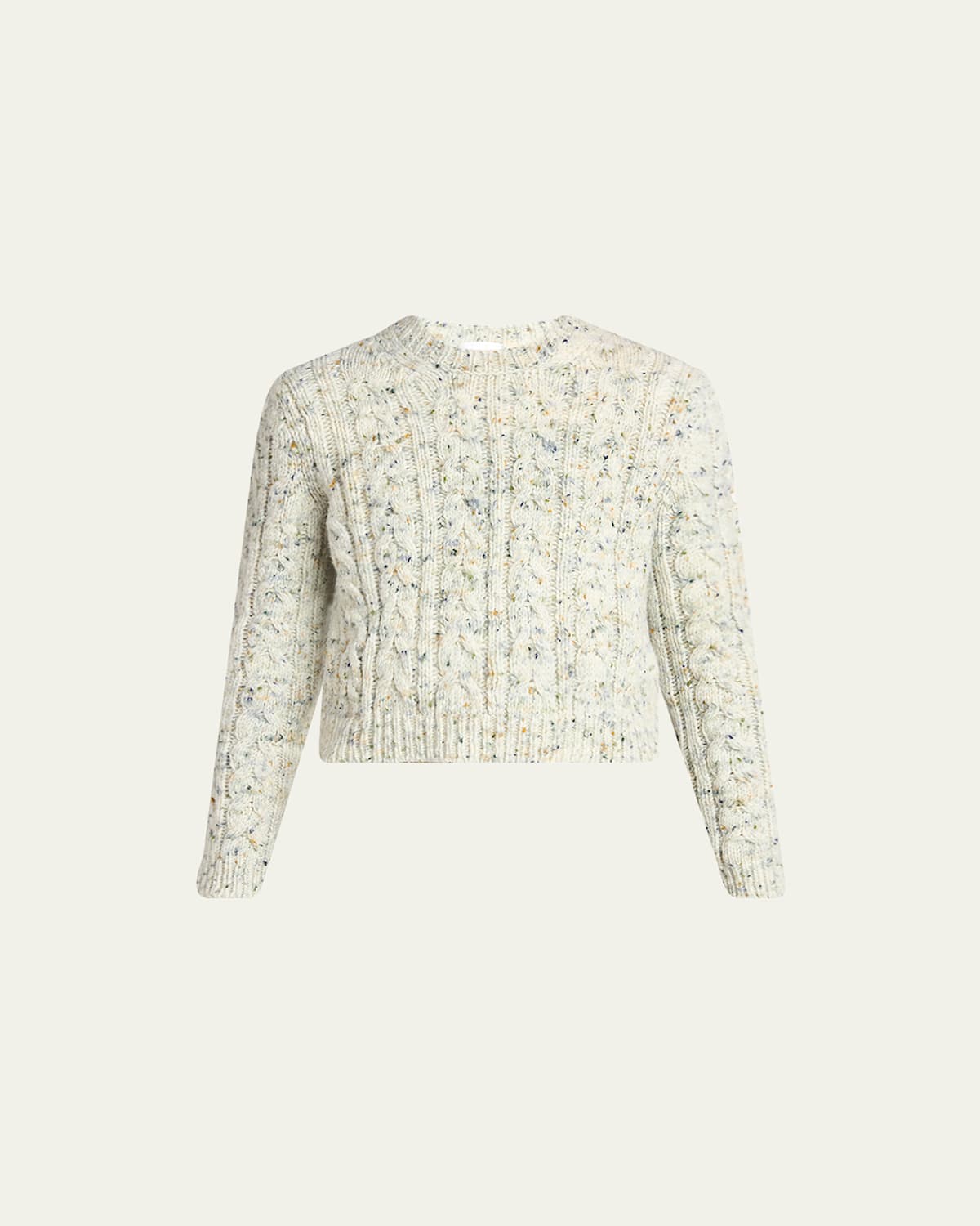 Moncler Cable-knit Crewneck Sweater In White