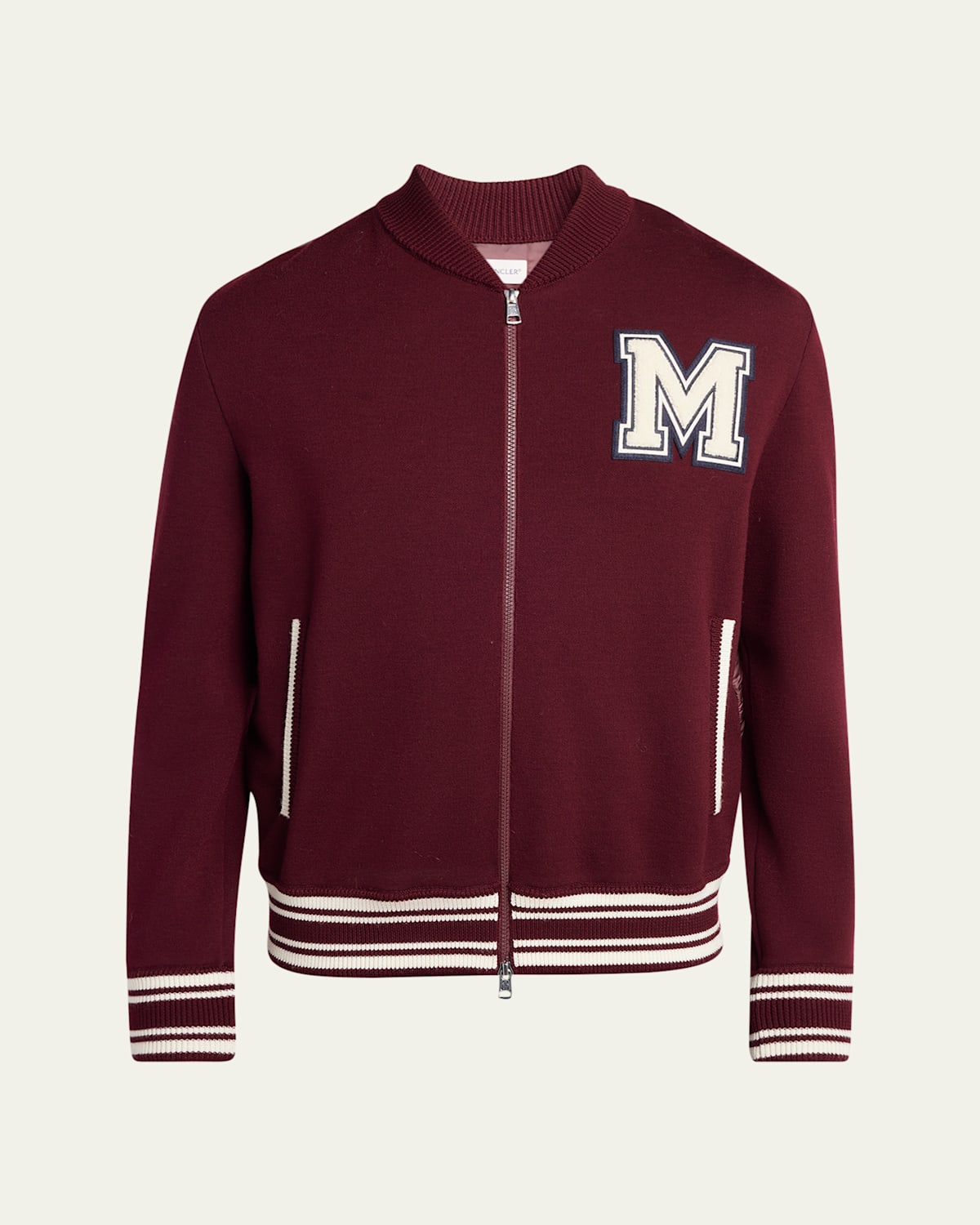 Moncler Men's Varsity Wool And Padded Nylon Blouson