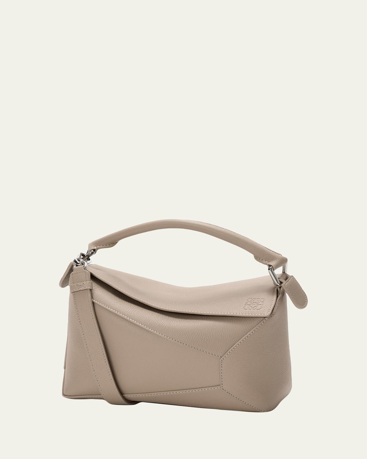 Loewe Puzzle Edge Small Top-handle Bag In Grain Leather In Brown