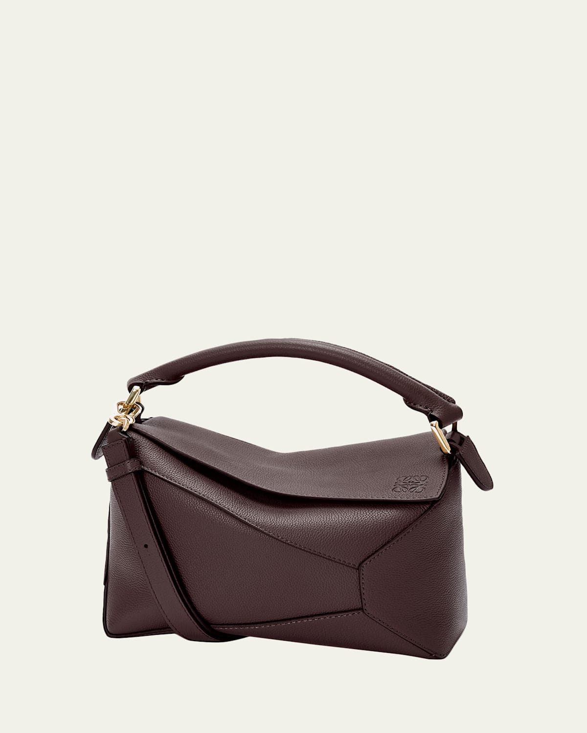 Loewe Puzzle Edge Small Top-handle Bag In Grain Leather In Brown