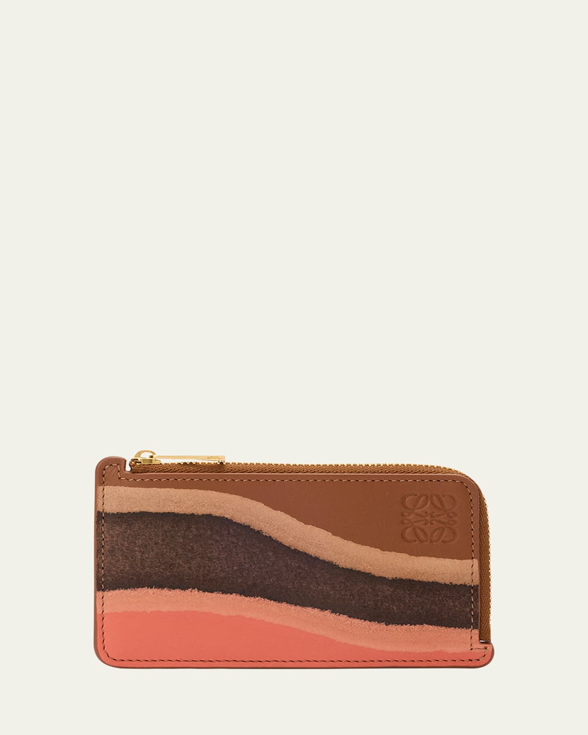 Loewe Card Holder With Coin Purse Small Leather Goods Multicolor In Brown