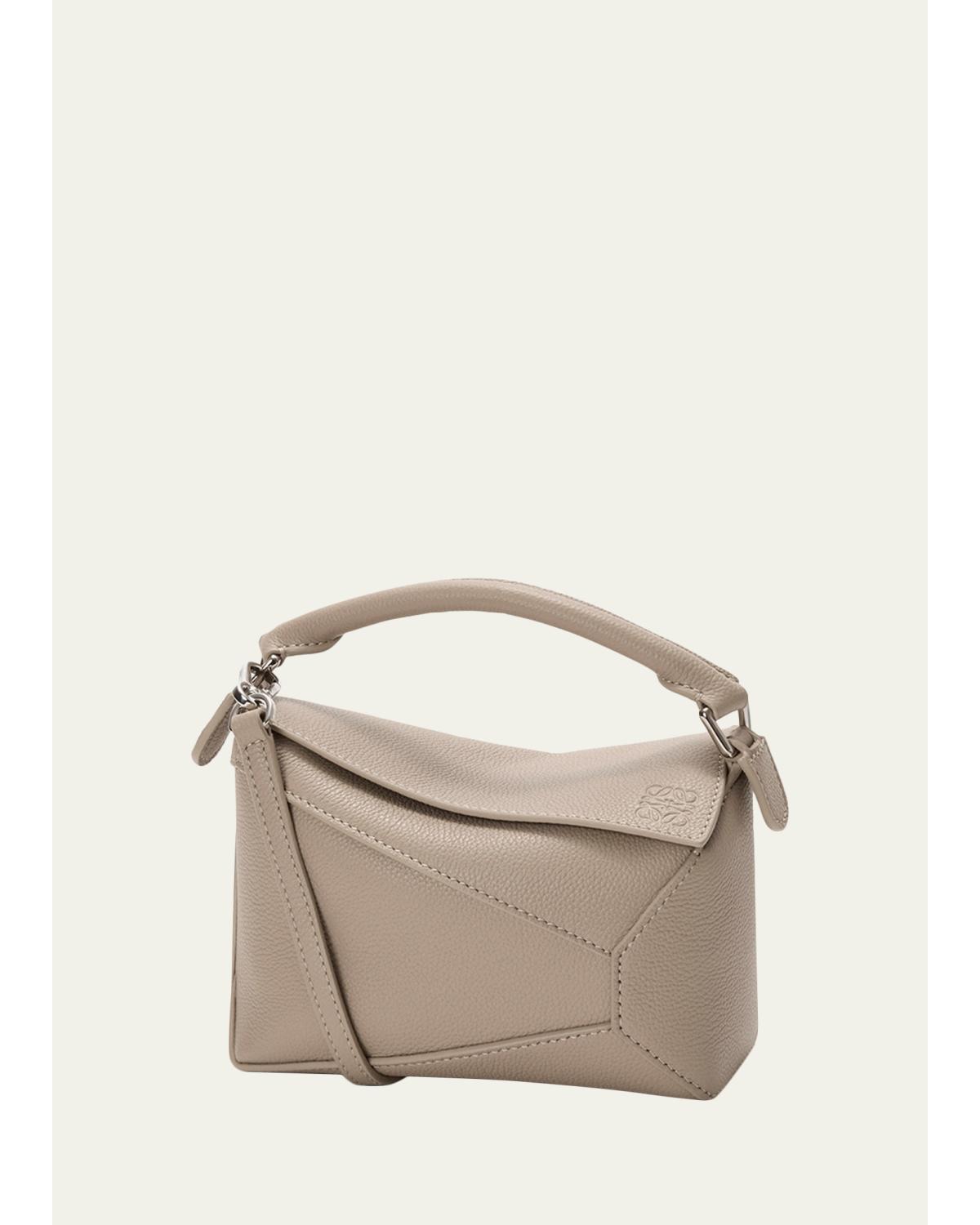 Puzzle Edge Mini Top-Handle Bag in Grain Leather