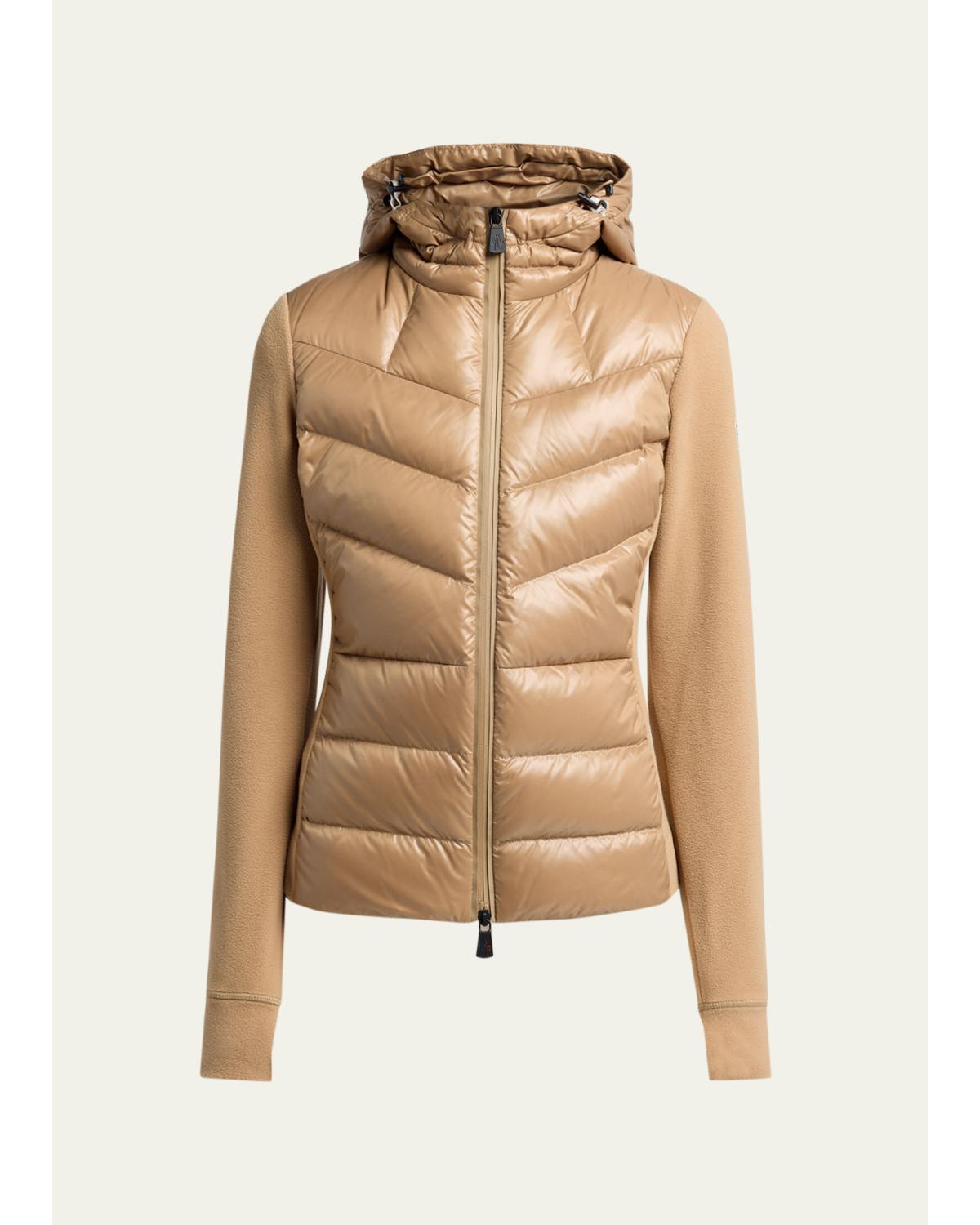 Padded Down Zip-Up Hoodie Cardigan