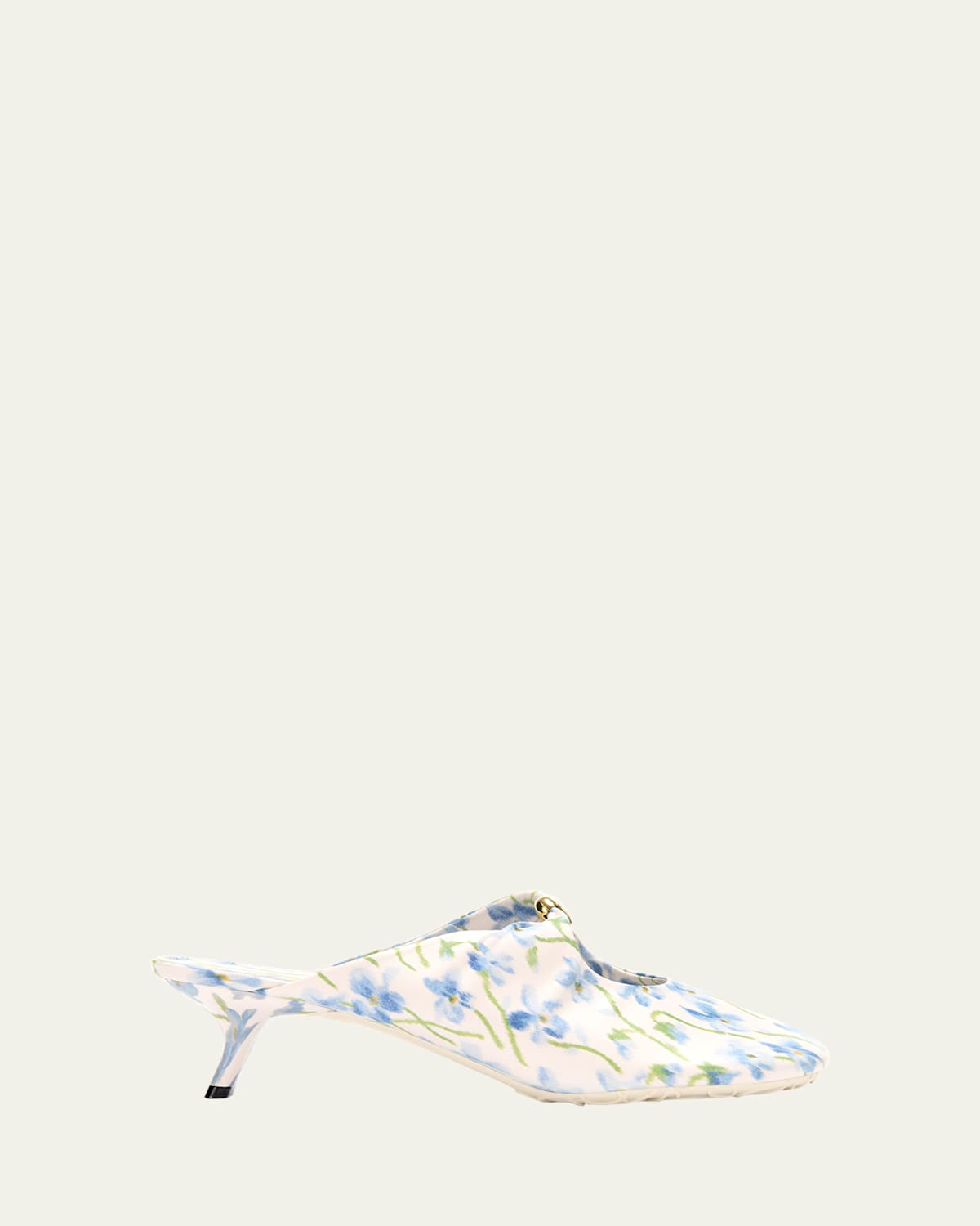 Pebble Floral-Printed Soft Leather Mules