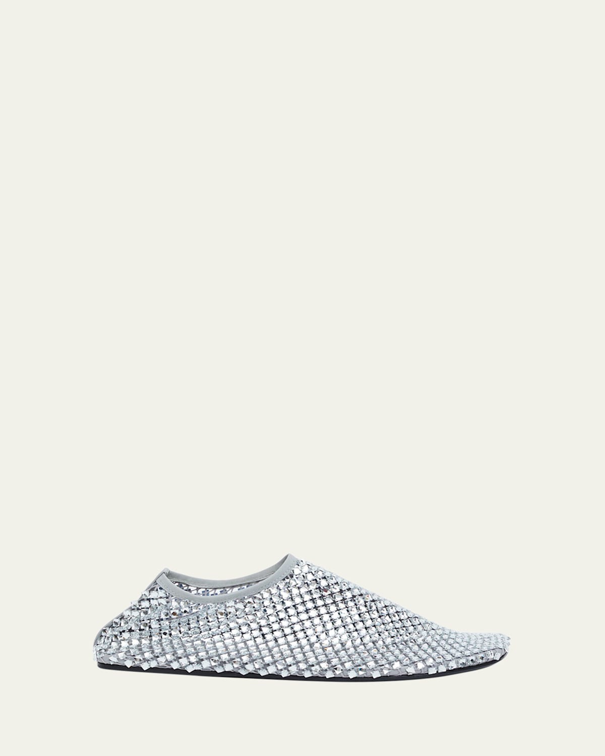 Christopher Esber Minette Bezeled Mesh Ballerina Flats In Silver