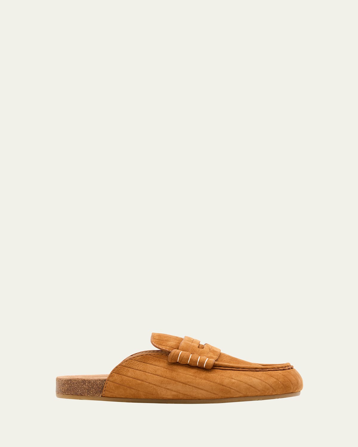Suede Stitch Loafer Mules