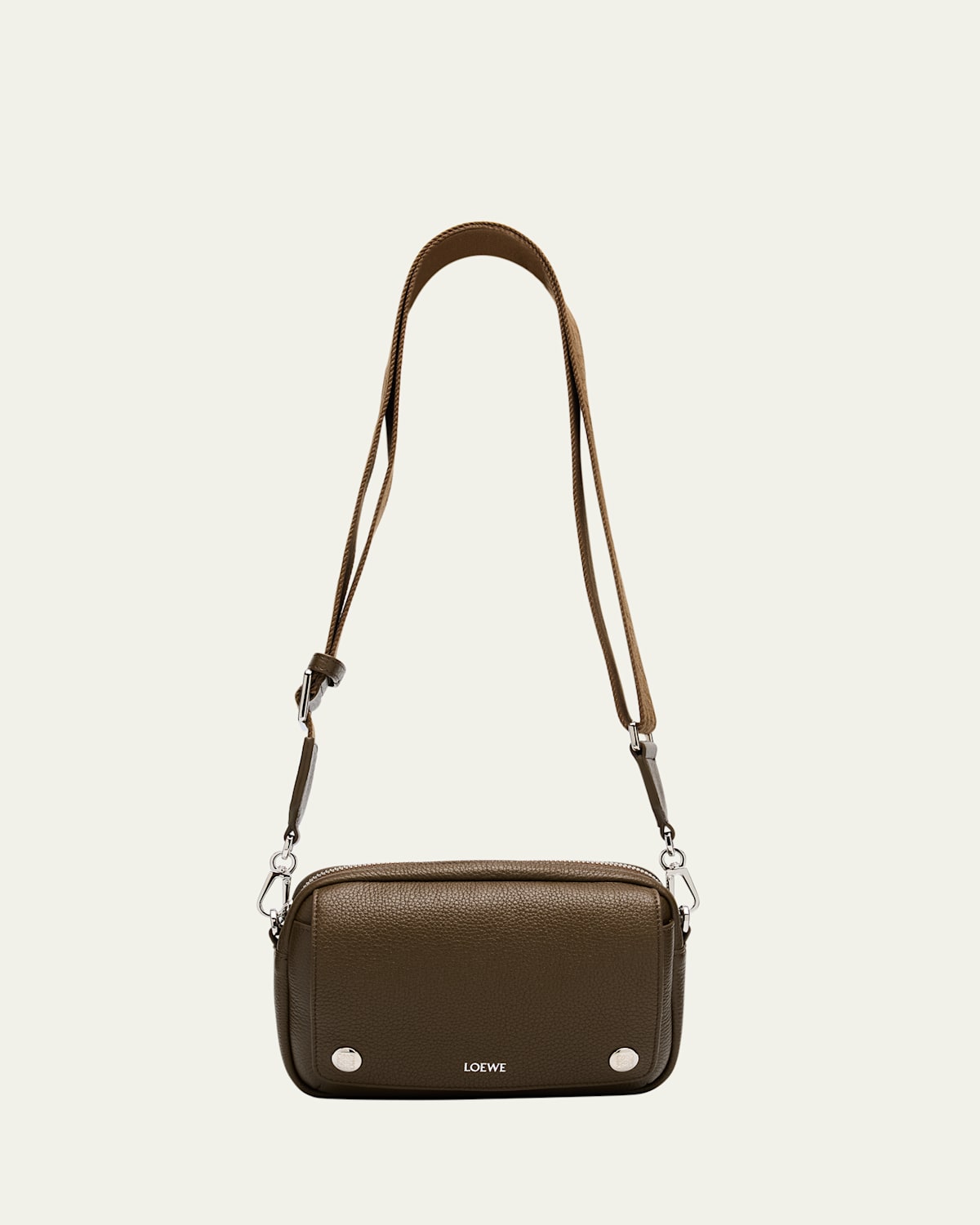 Loewe Men's Pebble Leather Camera Bag In Gray