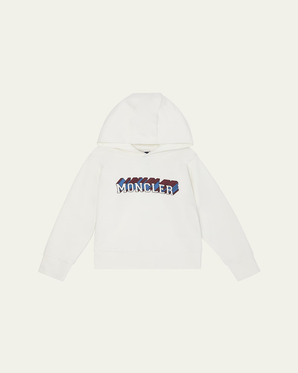 Moncler Kids' Boy's Hoodie Logo Sweater In White