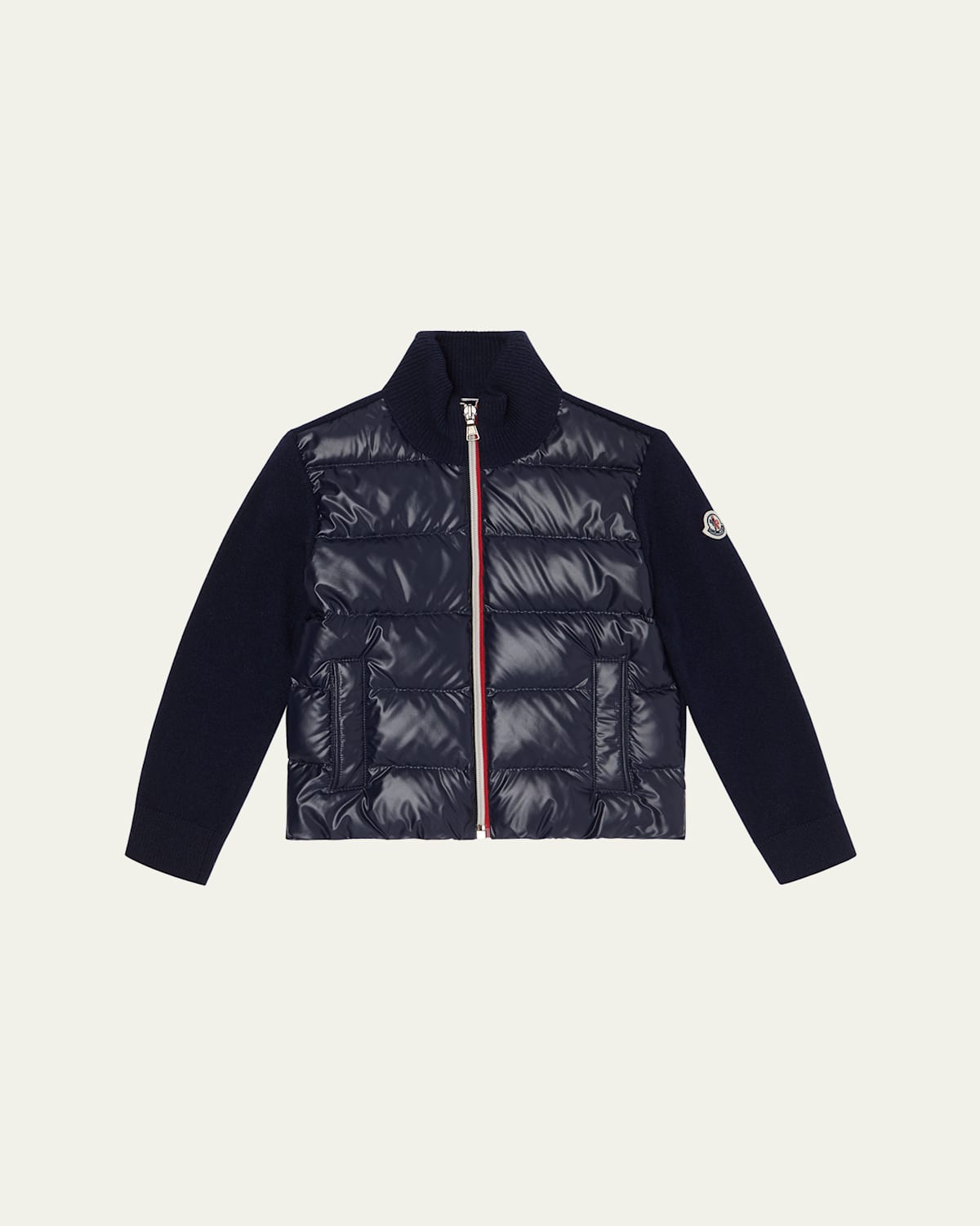 Moncler Kids' Boy's Combo Puffer Down Cardigan