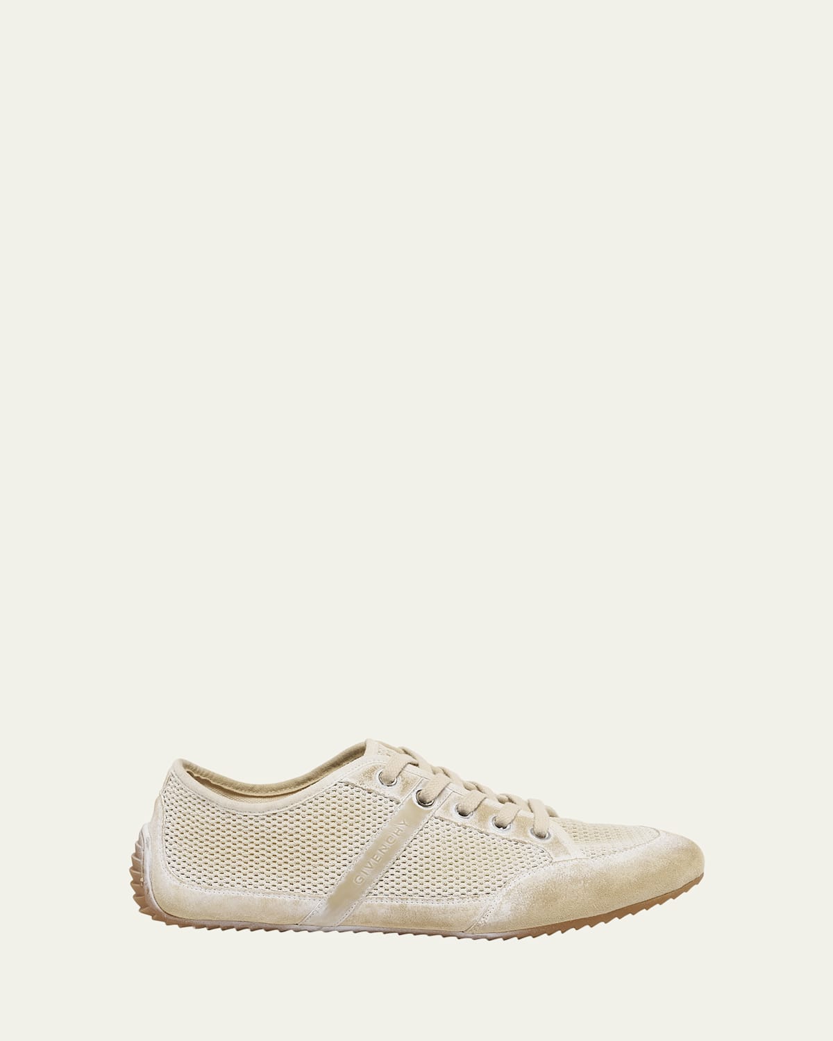 Givenchy Slim Mesh And Leather Low-top Sneakers In White