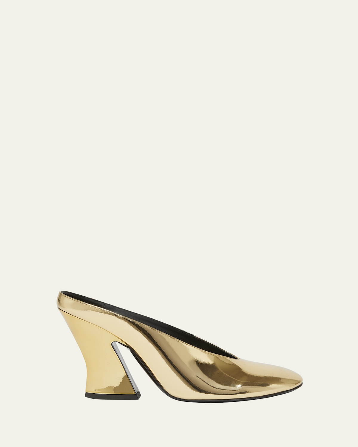 Givenchy Metallic Leather Sculpted Block-heel Mules