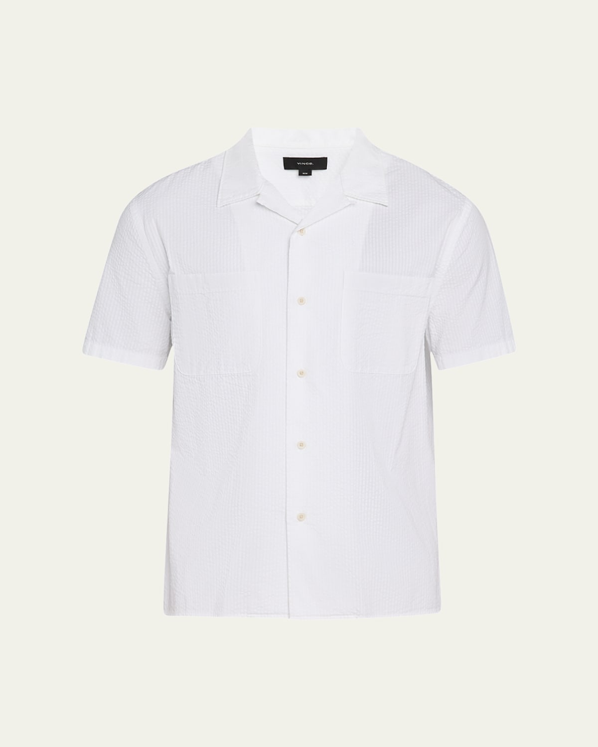 Men's Italian Cotton Seersucker Short-Sleeve Shirt
